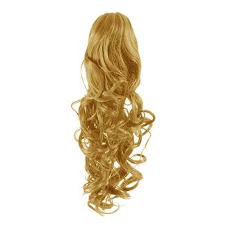 Pony tail extensions syntet Curly Mörkblond 27#