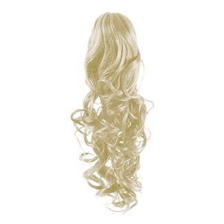 Pony tail extensions syntet Curly Platinablond 60# 