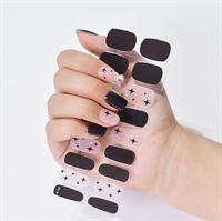 Semi Cured Gel Nail Stickers / Självhäftande nagellack - Black Star (JK-255)