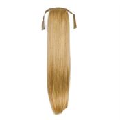 Ponytail extensions i fiberhår, slät, mellanblond 27#, 60 cm