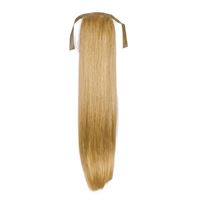 Ponytail extensions i fiberhår, slät, mellanblond 27#, 60 cm