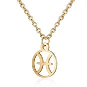 Stjärntecken halsband Fisk, guld