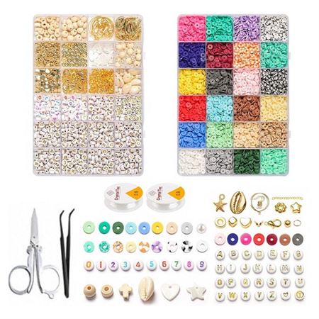 Clay / Heishi Beads Bohemian Kit - KREA DIY Smyckesset med olika pärlor - 6000 st