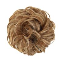Messy Bun Hårsnodd med lockigt konstgjordt hår - 24/613 Honey Blond Mix