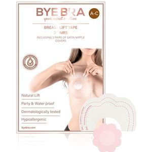 Brösttejp - Bye Bra Push-Up Tape - Stl. A, B & C + Satin Nipple Covers