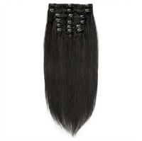 Clip-on Hair Extension 65 cm #1 Svart