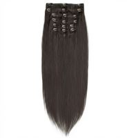 Clip-on Hair Extensions 65 cm #1B Svart/mörkbrun