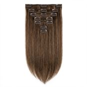 Clip-on Hair Extensions 65 cm #6 Mellanbrun