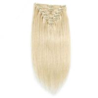 Clip-on löshår 50 cm, Platinblond #60