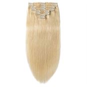 Clip-on extensions i Remy-hår, Blond #613, 50 cm