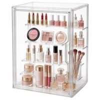 UNIQ Beauty Vault Organizer med Lucka för Makeup & Parfym - Transparent