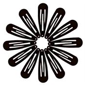 Klickhårspännen i svart, klassisk design - 12 stk
