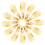 Klickhårspännen i guld, klassisk design - 12 stk