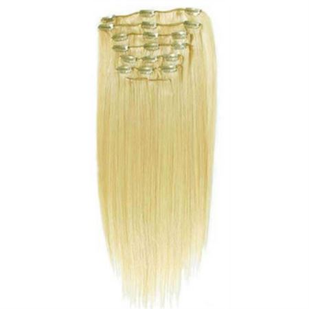 Clip On Löshår, 40 cm #613 Ljusblond