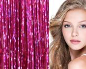 Bling Glitter Extensions 100 st glitter hair extensions 80 cm - Rose