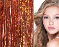 Bling Glitter Extensions 100 st glitter hair extensions 80 cm - Champagneguld