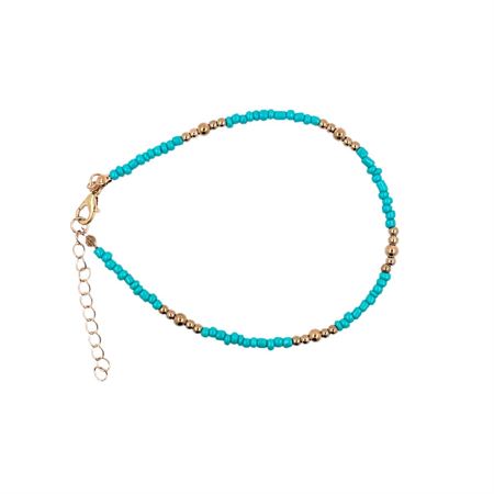SOHO Ila Pearl Ankle Chain - Turkos