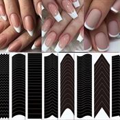 UNIQ Nail Art Stickers / Nagel Klistermärken - Fransk Manikyr