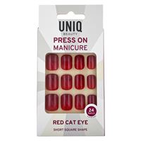 UNIQ Press On Naglar med Lim - Red Cat Eye
