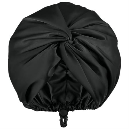SOHO Silk Satin Turban Bonnet - Svart