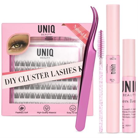 UNIQ DIY Lash Extensions Kit – Lash Clusters med Bond & Seal – Få salongsnygga fransar hemma