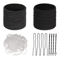 SOHO Omnia Hårelastikker och Hårnålar, 600 st - Svart