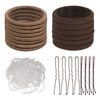 SOHO Omnia Hårelastikker och Hårnålar, 600 st - Brun