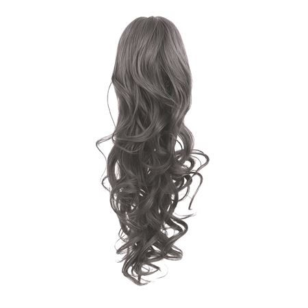 Pony tail extensions syntet Straight Mörkgrå 171L#