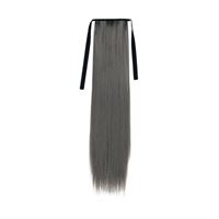 Pony tail extensions syntet Straight Mörkgrå 171L#