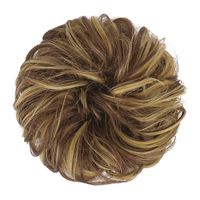 Messy Bun Hårsnodd med lockigt konstgjordt hår - 9H19 Blond & Medium Brun