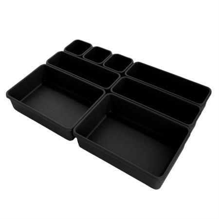 UNIQ Multi Skuffe Organizer Set med 8 Lådor - Svart