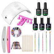 Nail Starter Kit - Premium Gellackset med 24W nageltorkare, färger och tillbehör (CL-01 Limited Edition)