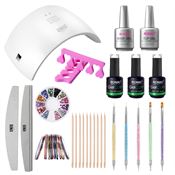 Nail Starter Kit - Premium Gellackset med 24W nageltorkare, färger och tillbehör (CL-01)