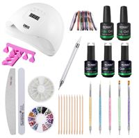 Nail Starter Kit - Pro Gellackset med 80W nageltorkare med display, färger och tillbehör (CA-01 Limited Edition)
