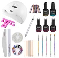 Nail Starter Kit - Pro Gellackset med 80W nageltorkare med display, färger och tillbehör (CA-01 Limited Edition)
