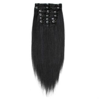 Clip-on Hair Extension 65 cm #1 Svart