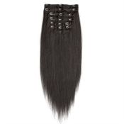 Clip-on Hair Extensions 65 cm #1B Svart/mörkbrun