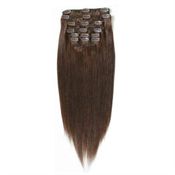 Clip-on Hair Extensions 50 cm #4 Chokladbrun