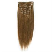 Clip-on Hair Extensions 50 cm #6 Mellanbrun