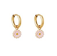 SOHO Daisy Creoles / Hoop Øreringe - Gold / Pink