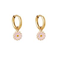 SOHO Daisy Creoles / Hoop Øreringe - Gold / Pink