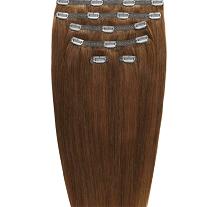 Clip on hair extensions #6 Ljusbrun - 7 delar - 60 cm | Gold24