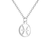 Zodiak Halsband: Fiskarna - Zodiak, Silver