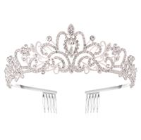 Prinsessdiadem / Tiara - Silver med strasssten