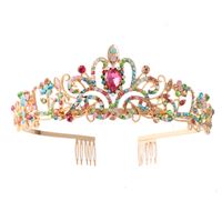 Prinsessdiadem / Tiara - Guld / Opal med strasssten