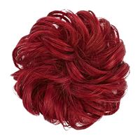 Messy Bun Hårsnodd med lockigt konstgjordt hår - M99J/89 Red