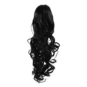 Pony tail extensions syntet Curly Svart 1# 