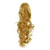 Pony tail extensions syntet Curly Mörkblond 27#