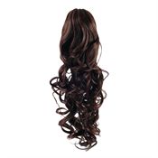 Pony tail extensions syntet Curly brun 4#