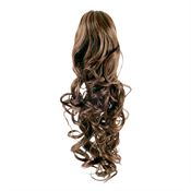 Pony tail extensions syntet Curly Ljus brun 6#